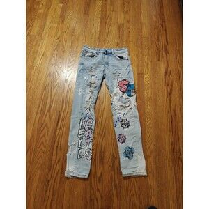 Sugarhill Hellcats Denim distressed jeans light wash size 32